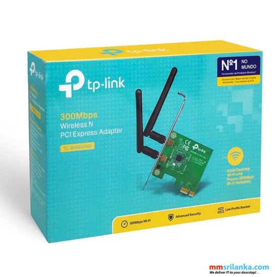 TP-Link 300Mbps Wireless N PCI Express Adapter, Network Card- TL-WN881ND (2Y)