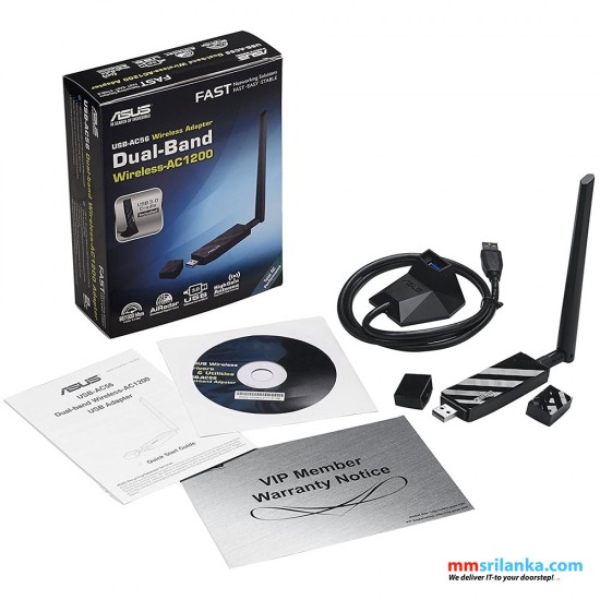Asus Dual-band Wireless-AC1300 USB 3.0 Wi-Fi Adapter