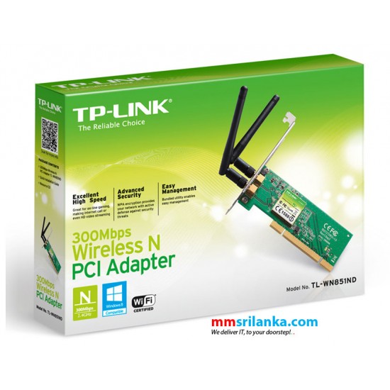 TP-Link 300Mbps Wireless N PCI Adapter , Network Card- TL-WN851ND