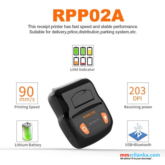 RONGTA RPP02A 58mm Portable Mobile Printer Bluetooth