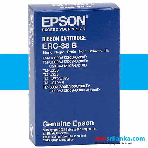  Epson ERC-38B Black Fabric Ribbon for use with Epson TM-U210AR,  TM-U230, TM-U325, TM-U370, TM-U375 and TM-U220 Printer Series : Office  Products