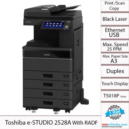 Toshiba e-Studio 2528A Monochrome A3 Copier Machine with RADF (1Y)