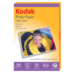 Kodak High Gloss A4 Photo Paper 180gm 20 Sheets per pack