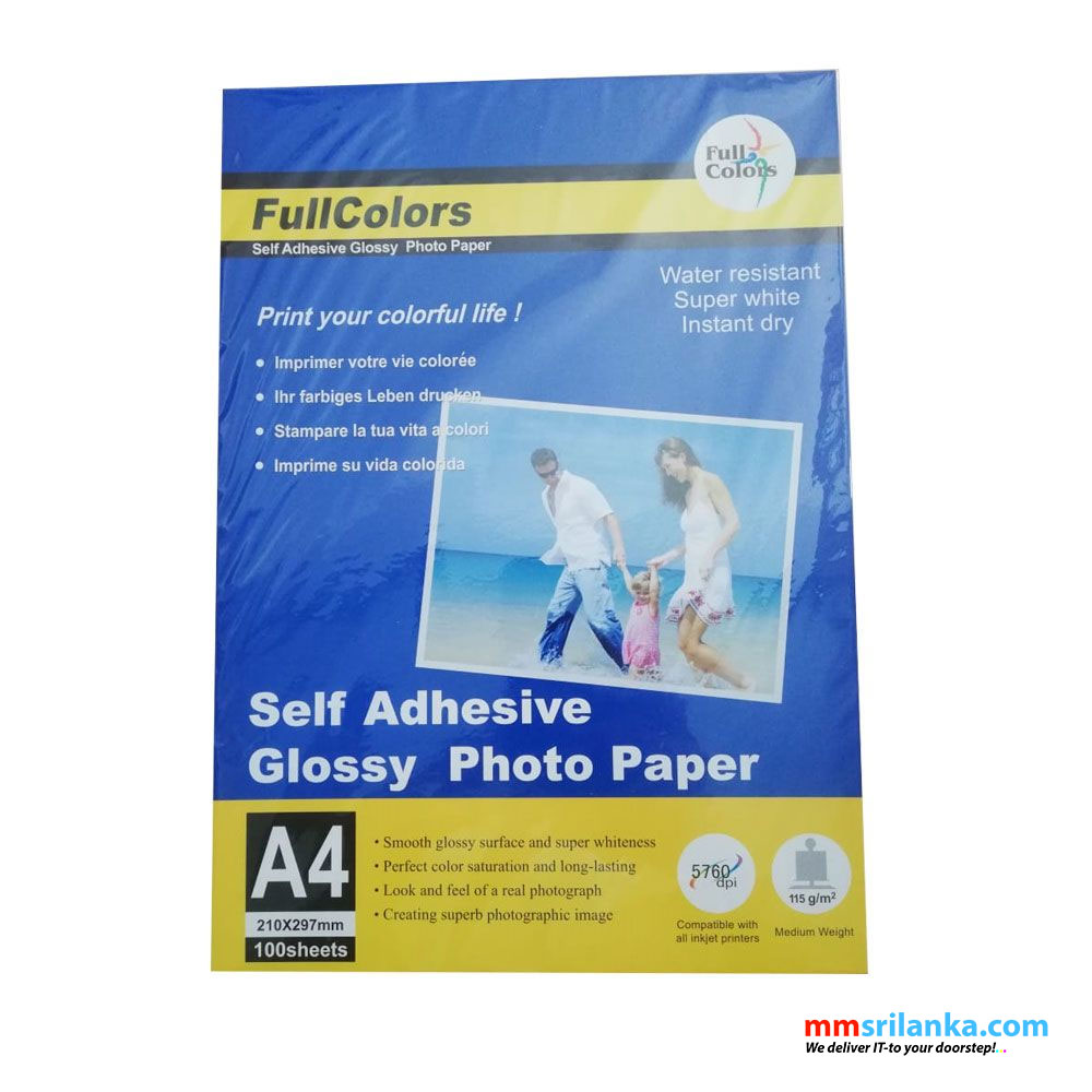 A4 Color Adhesive Paper 50 PCS Colorful Self-adhesive Printing Matte Paper  Red Yellow Blue Green