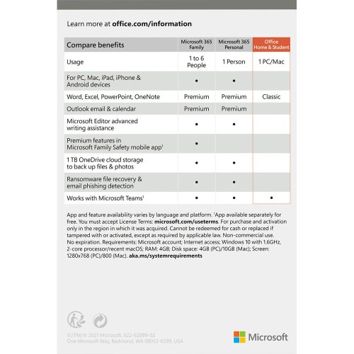 Microsoft Office Home & Student 2021 | Word, Excel, PowerPoint | One-Time purchase for 1 PC/MAC