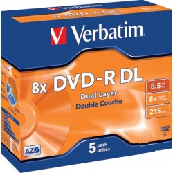 Verbatim DVD-R DL 8.5GB 5Pack Jewel Case 8x (Dual Layer)