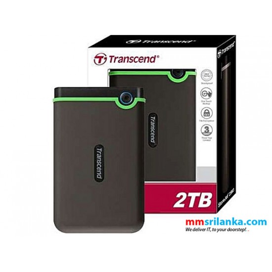 Transcend 2TB External Portable Hard Drive 2TB USB 3.1(2Y)