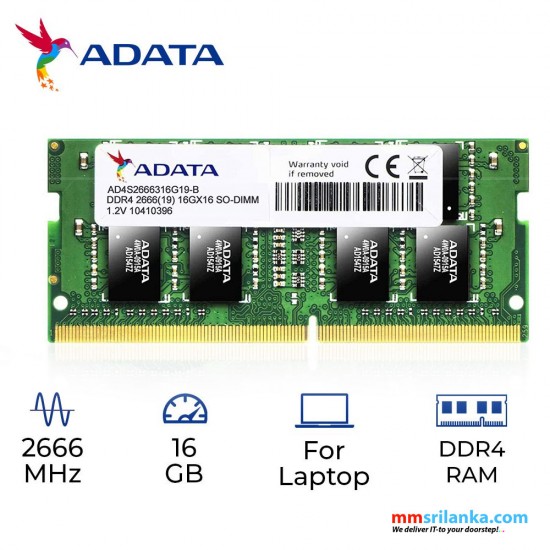 ADATA Premier AD4S2666316G19-R 16GB DDR4 2666MHz 260-pin SODIMM Laptop RAM