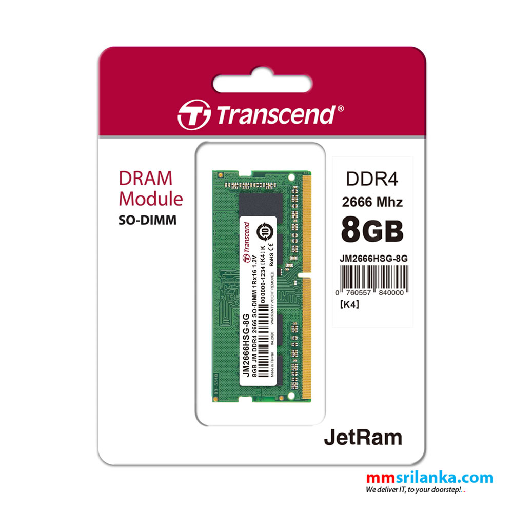 Transcend 8GB DDR4 Laptop RAM