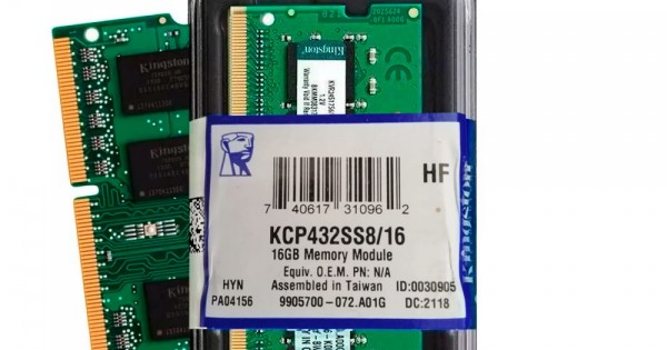 Kingston Branded Memory 16GB DDR4 3200MHz SODIMM KCP432SD8/16 Memoria Portátil 