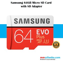 Samsung 64GB MicroSDXC EVO Plus Memory Card with Adapter Class 10