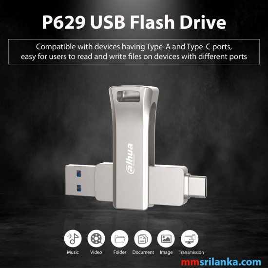 Dahua 32GB USB 3.2 Dual USB-A, USB-C, OTG Pen Drive (5Y)