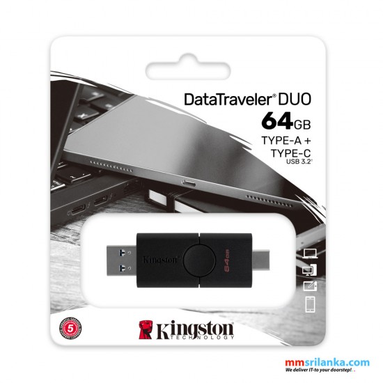 Kingston 64GB DATATRAVELER USB-A AND USB-C CONNECTOR FLASH DRIVE/ 64GB PEN DRIVE/ OTG FLASH DRIVE
