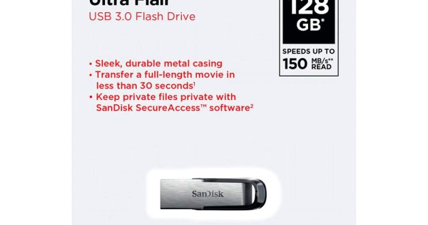 Clé USB Sandisk Ultra Flair 512GB, USB 3.0 Flash Drive, 150MB/s read