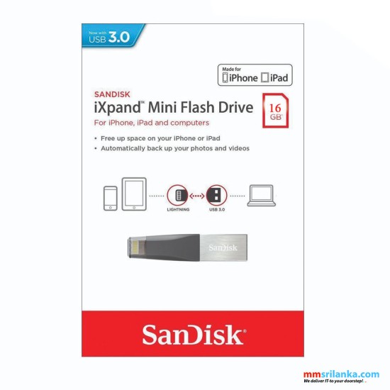 SanDisk iXpand Mini Flash Drive 16GB