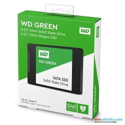 WD Green 240GB Internal PC SSD Solid State Drive - SATA III 6 Gb/s, 2.5"/7mm, Up to 550 MB/s - WDS240G2G0A