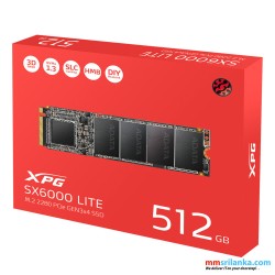 XPG 512GB SX6000 Lite PCIe Gen3x4 M.2 2280 SSD (3Y)