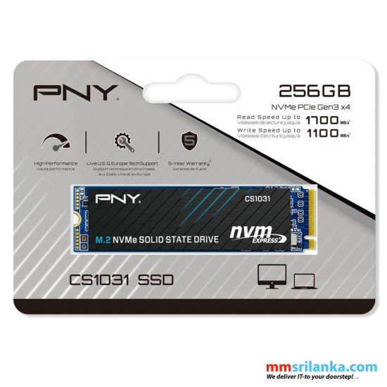 PNY 256GB 25CS1031 M.2 2280 NVMe Gen3x4 SSD (3Y)