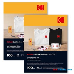 Kodak Sublimation Transfer Paper A4 (210X297mm) 100 GSM for T-Shirt, Mugs & Banners - 100 Sheets Pack