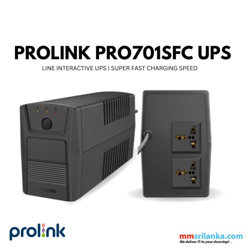 Prolink Pro 701 Super-Fast Charging Line Interactive 650VA UPS (2Y)