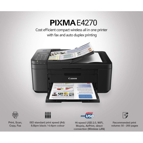 Canon PIXMA E4270 Wireless All-In-One with Fax and automatic 2-sided printing (1Y)