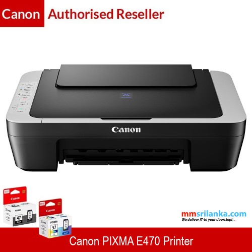 Canon PIXMA E470 Ink Efficient Wireless All-In-One Printer (Print/Scan/Copy/WiFi)