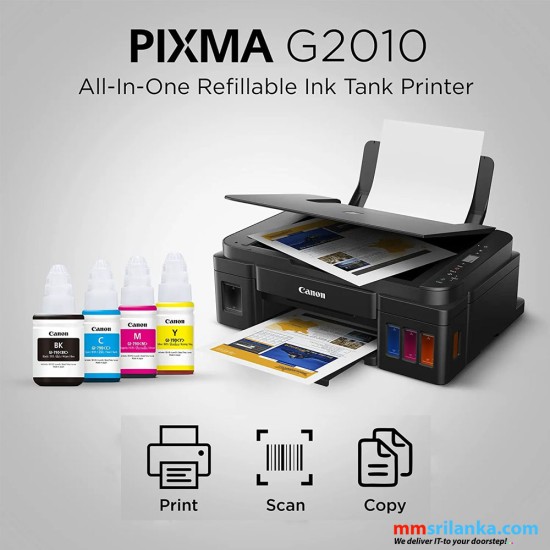 Canon Pixma G2010 All in One Refillable Ink Tank Printer (Print/Scan/Copy) (1Y)