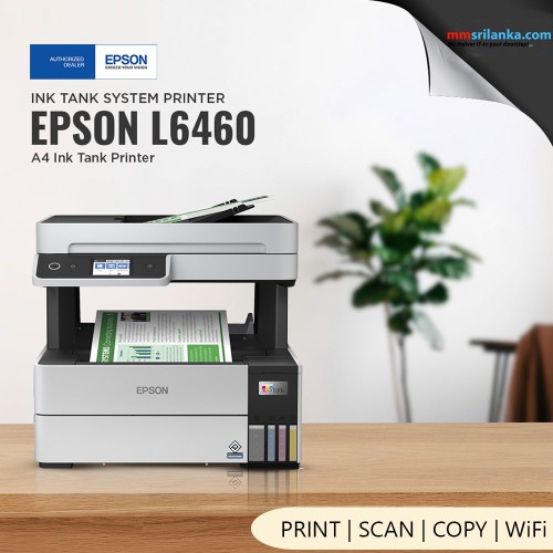 Epson EcoTank L6460 Wi-Fi A4 Duplex All-in-One Ink Tank Printer with ADF (1Y)