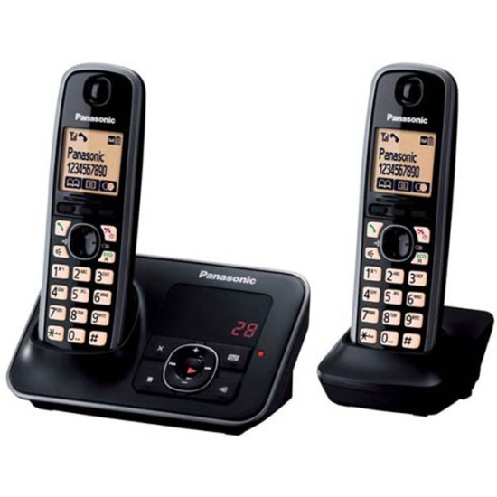 Panasonic Digital Codeless Telephone with Digital Answering System and Dual Handset - KX-TG3722BX (6M)