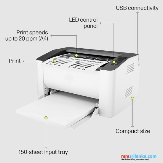 HP Laserjet 1008a Monochrome Printer with USB Connectivity (1Y)