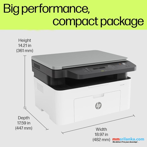 HP Laserjet 1188a Laser Monochrome Print, Scan, Copy with USB Connectivity (1Y)