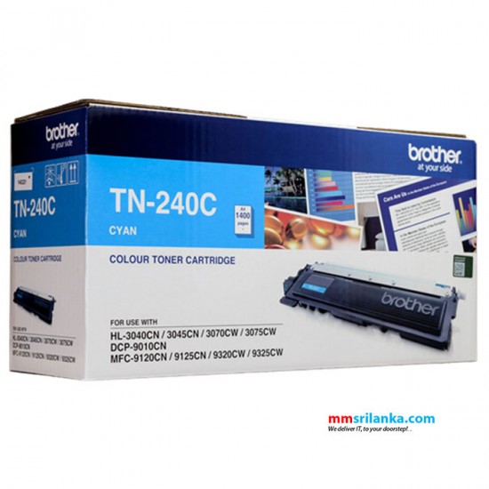 Brother TN-240 Cyan Toner Cartridge for HL-3040CN/3045/3070/3075/DCP9010/MFC9120/9125/9320/9325