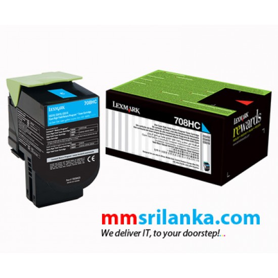 Lexmark 708HC Cyan High Yield Toner Cartridge for CS310/CS410/CS510